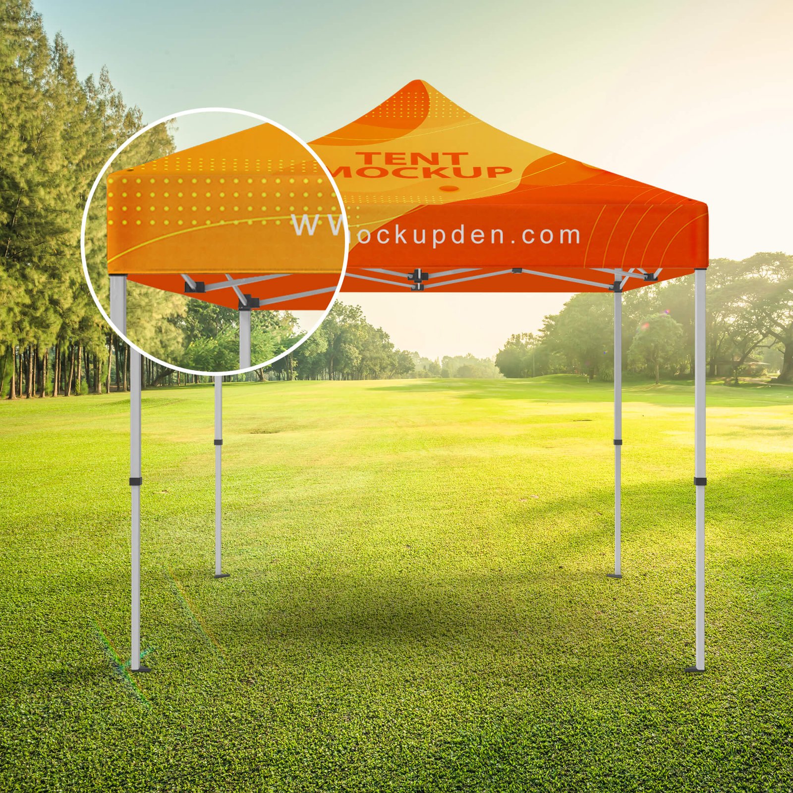 Close Up Of a Free Tent Mockup PSD Template