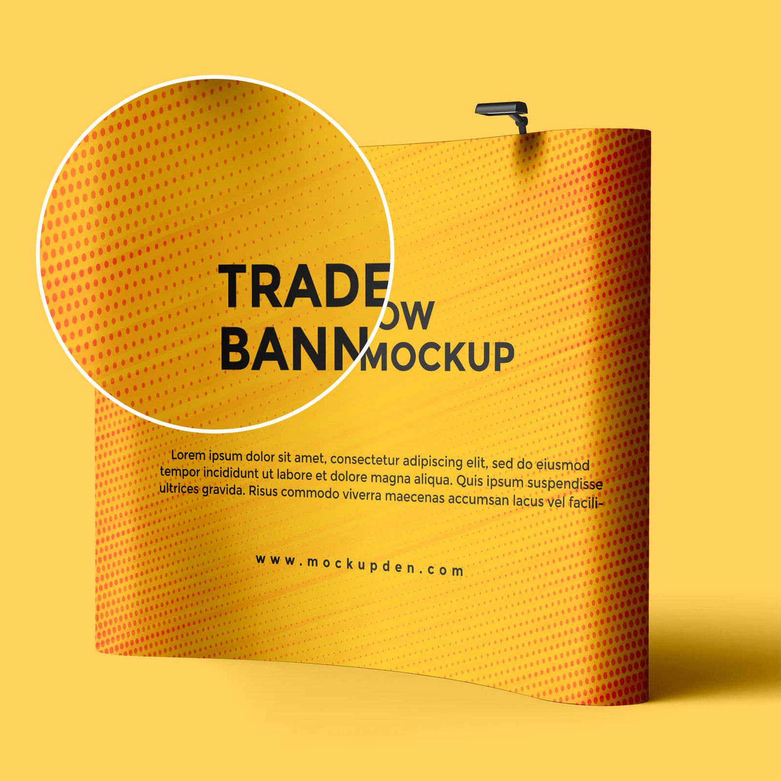 Close Up Of a Free Trade Show Banner Mockup PSD Template