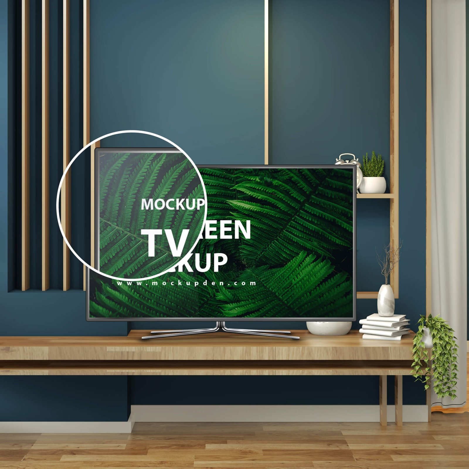 Close Up Of a Free Tv Screen Mockup PSD Template