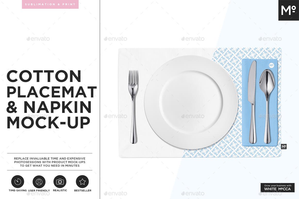 Cotton Placemat & Napkin Mock-up