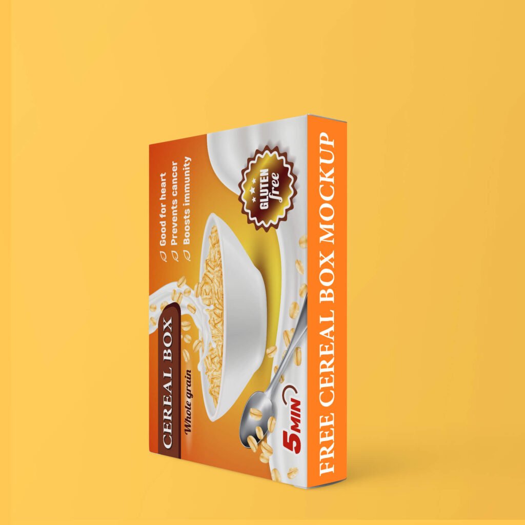 Free Cereal Box Mockup PSD Template - Mockup Den