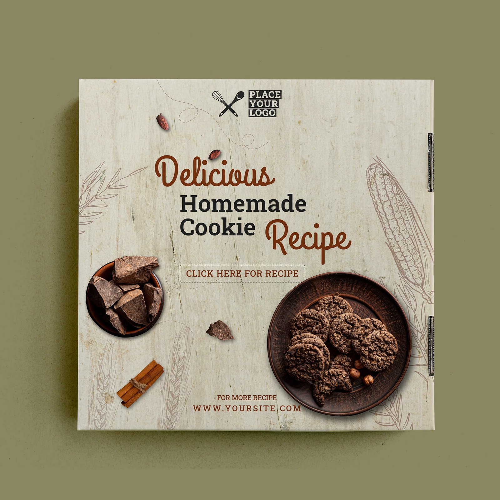 Design Free Cookie Box Mockup PSD Template