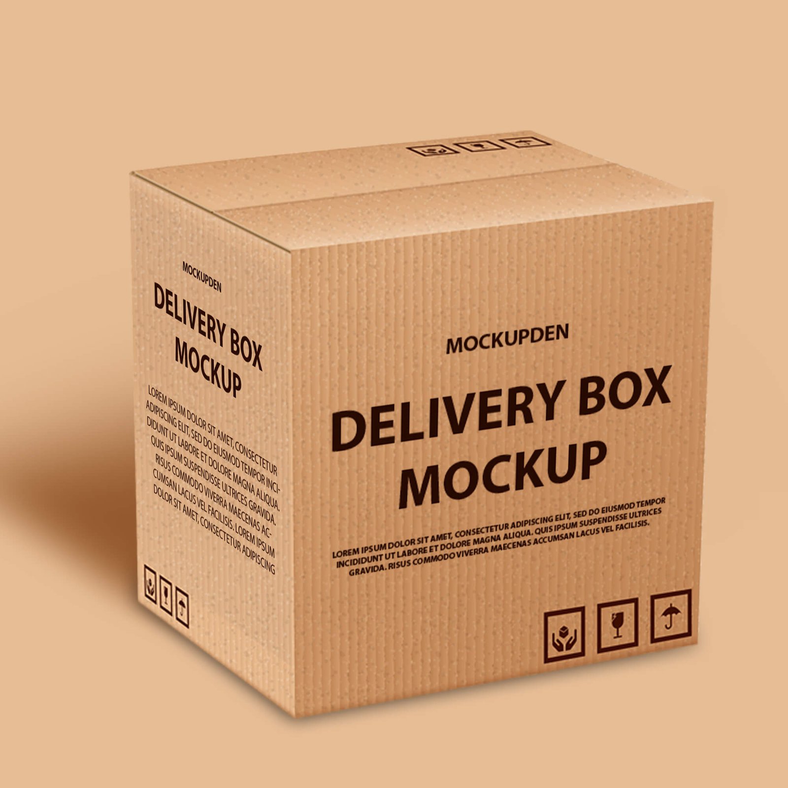 Design Free Delivery Box Mockup PSD Template