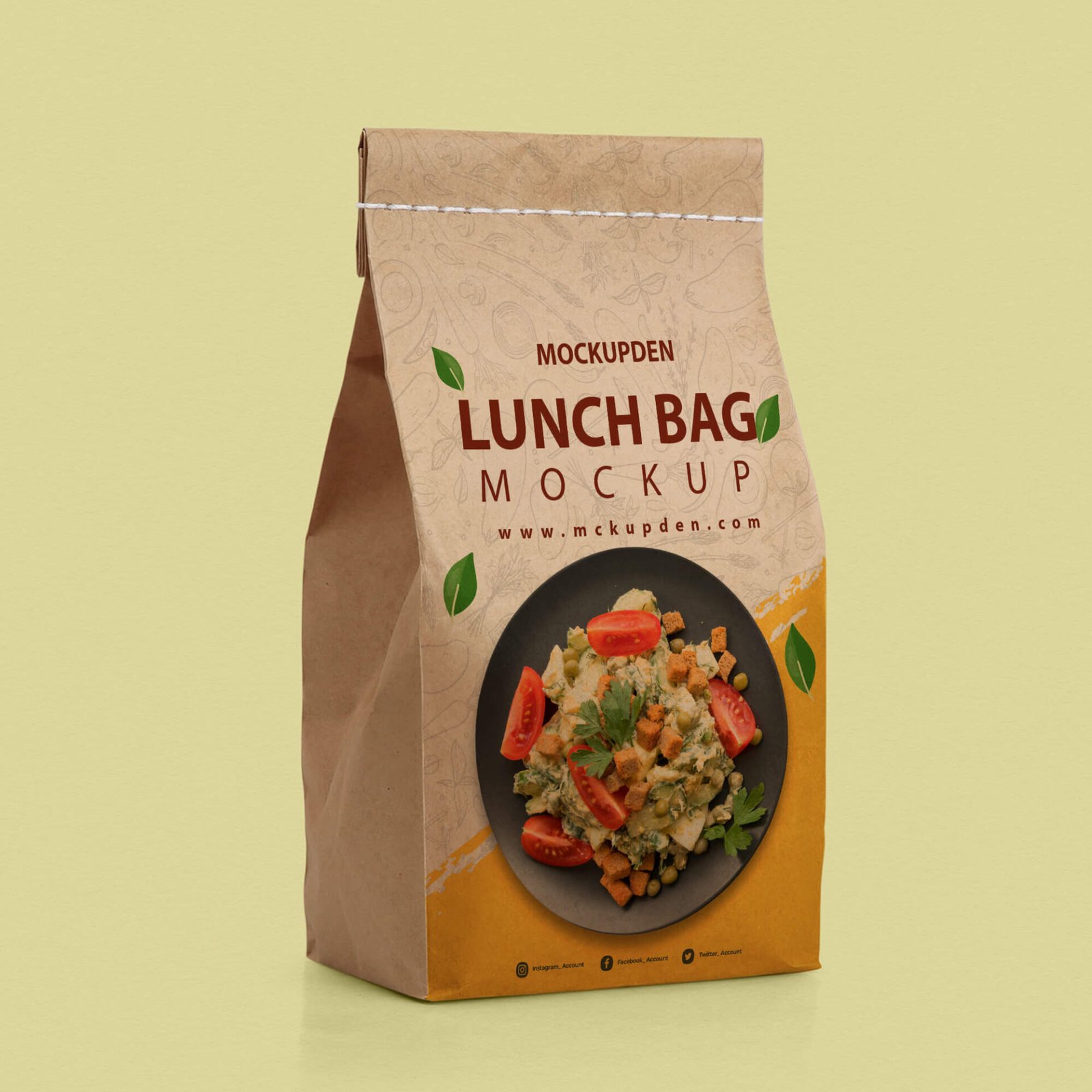 Download Free Lunch Bag Mockup PSD Template - Mockup Den