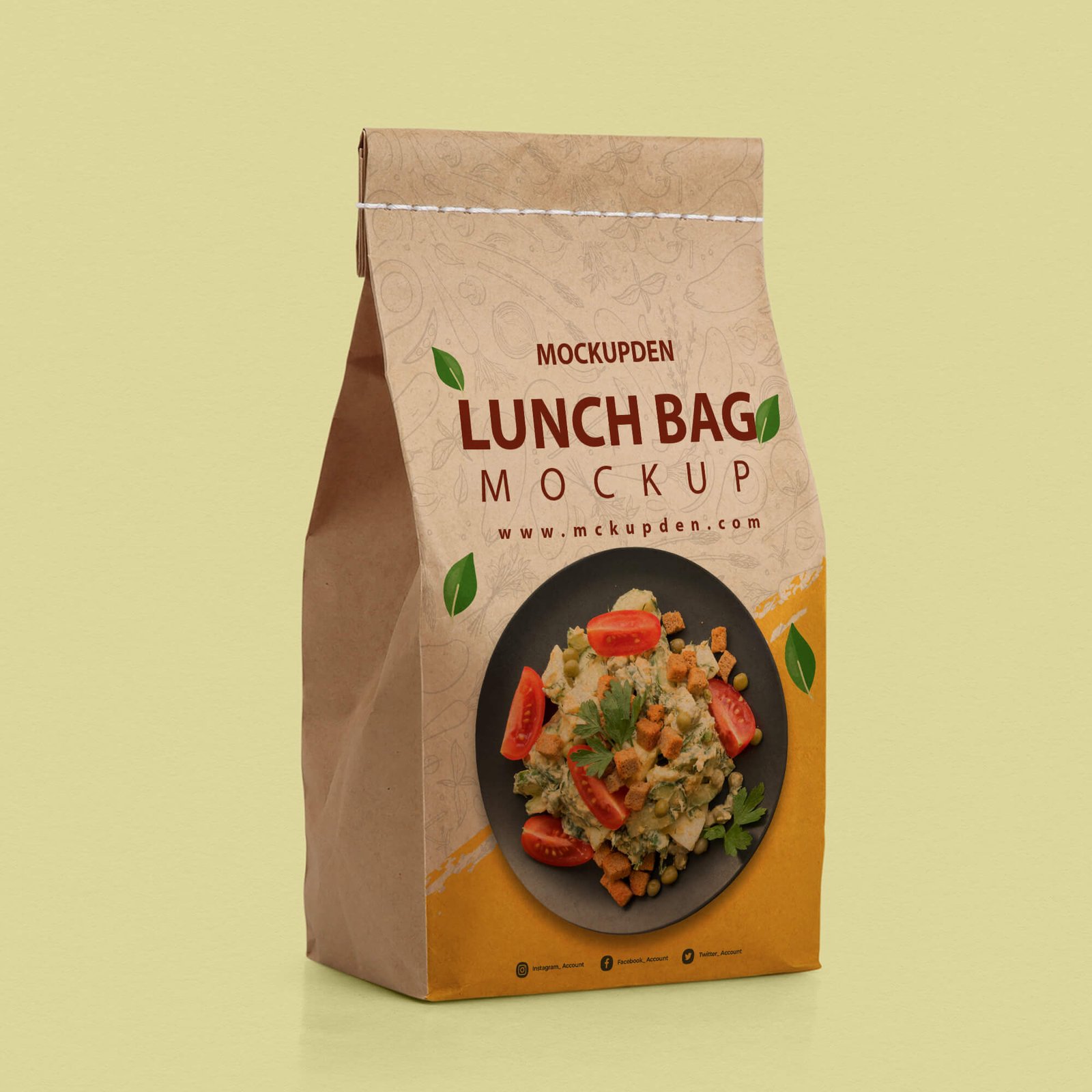 Design Free Lunch Bag Mockup PSD Template