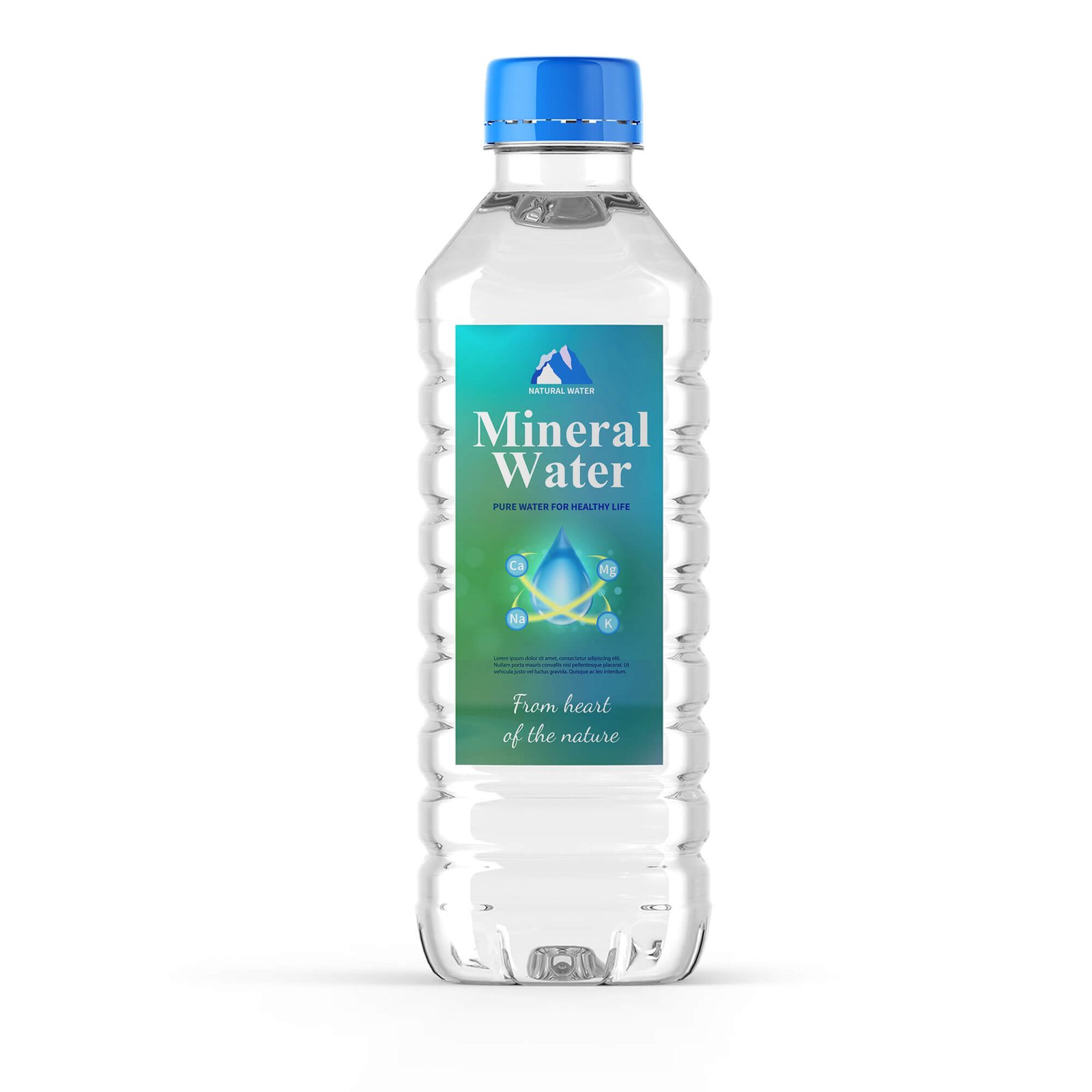 Design Free Mineral Water Bottle Mockup PSD Template