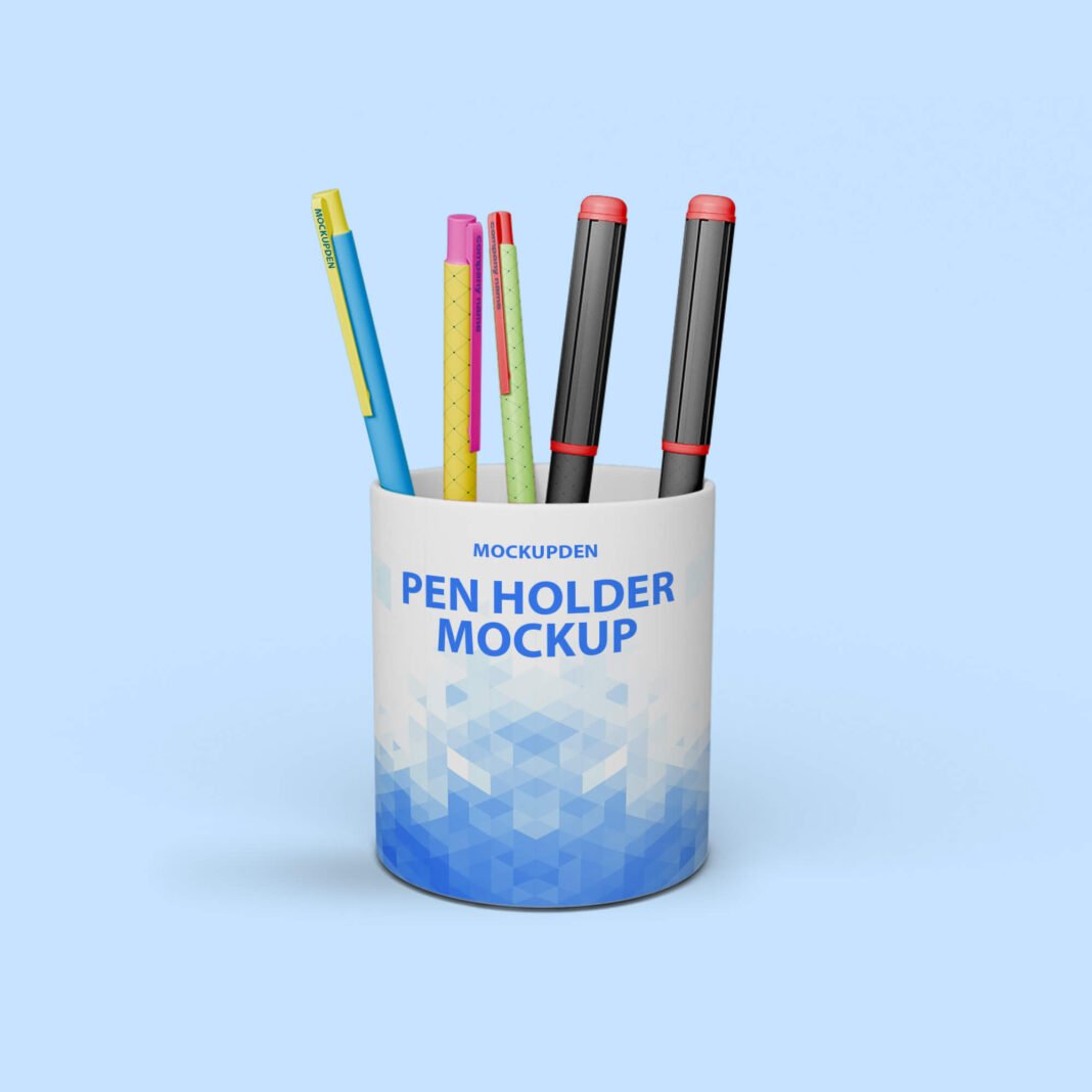 Free Pen Holder Mockup PSD Template - Mockup Den