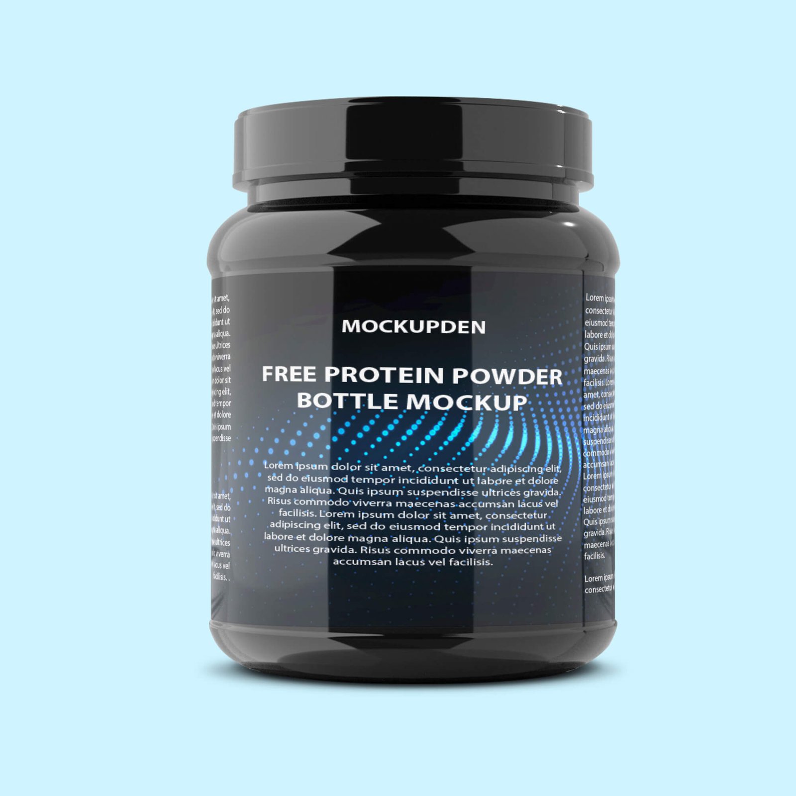 Design Free Protein Powder Bottle Mockup PSD Template