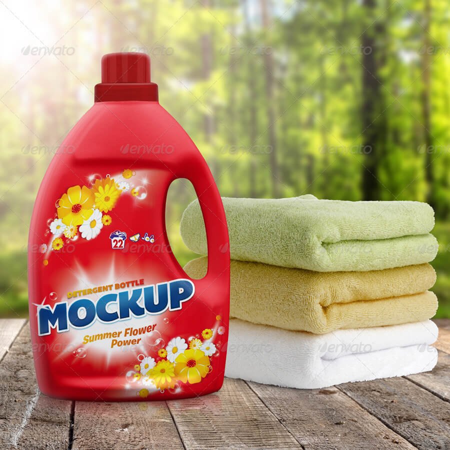 Detergent & Softener Bottle Mockup
