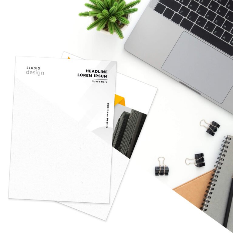 Free A4 Paper Mockup PSD Template - Mockup Den