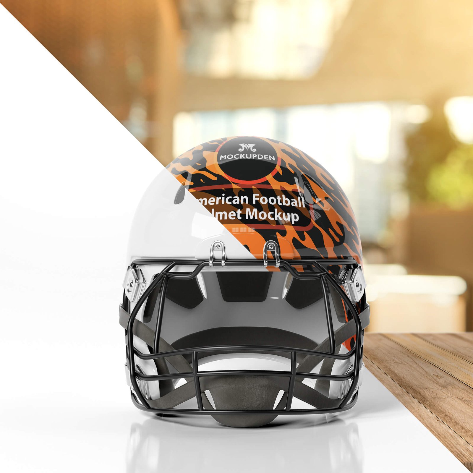 Editable Free American Football Helmet Mockup PSD Template