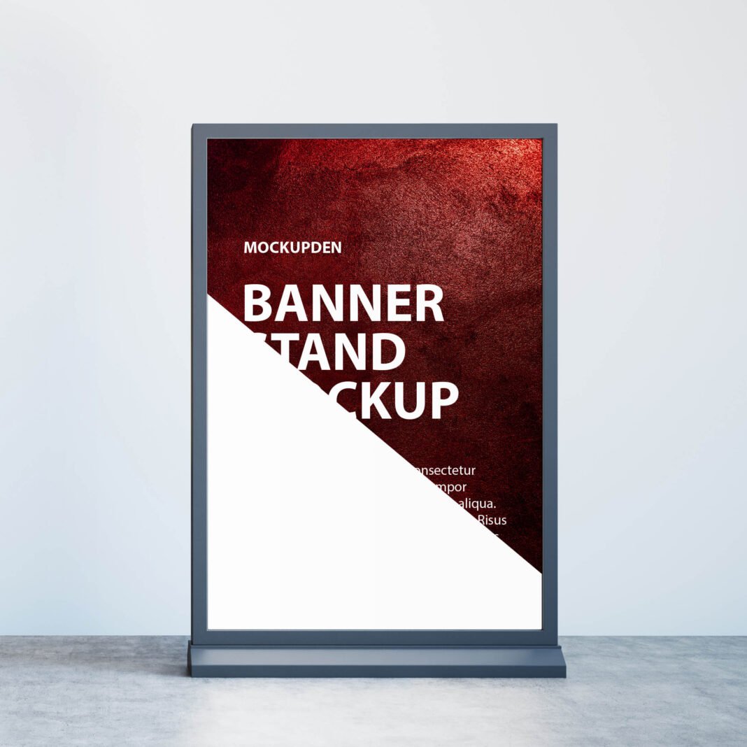 Free Banner Stand Mockup PSD Template - Mockup Den