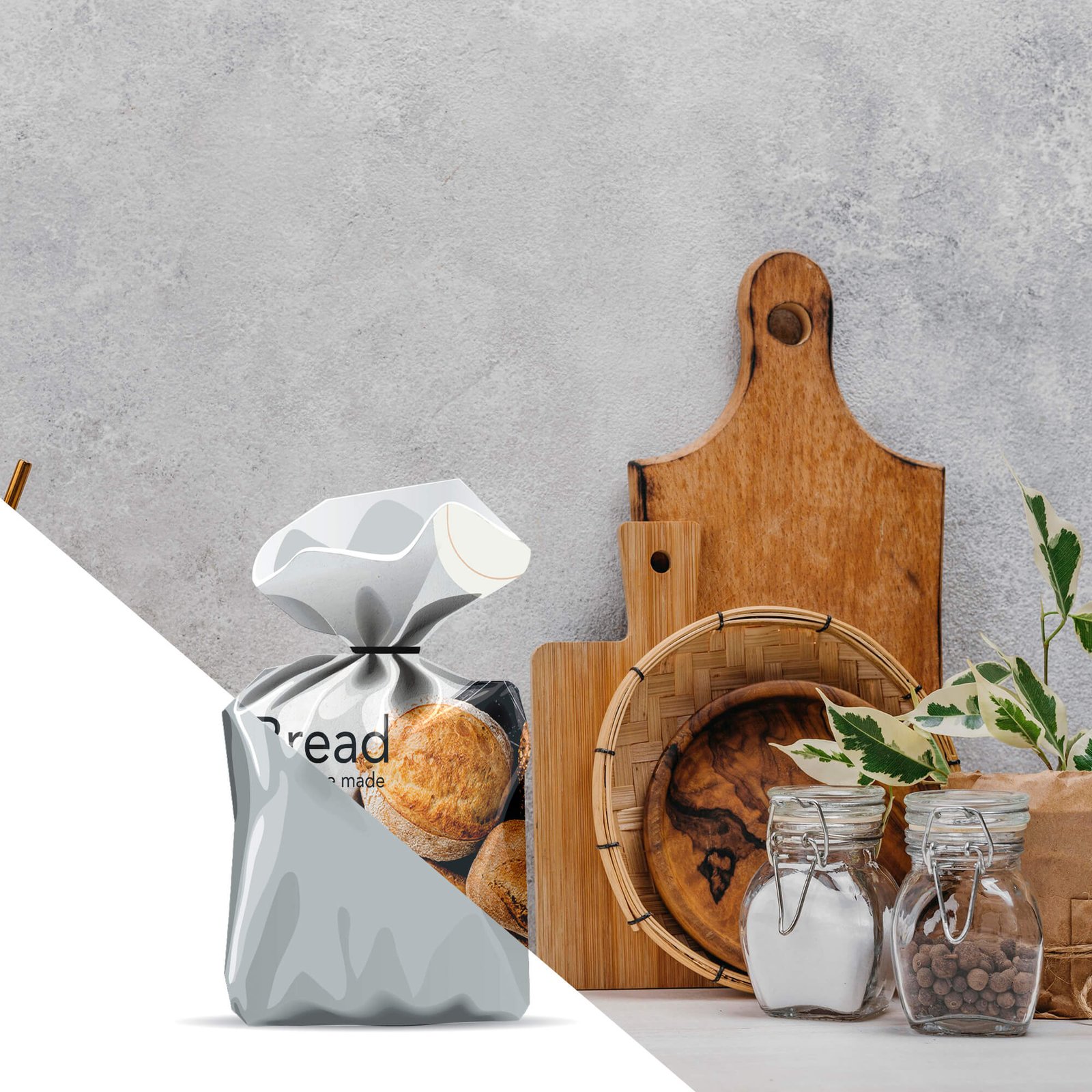 Editable Free Bread Bag Mockup PSD Template