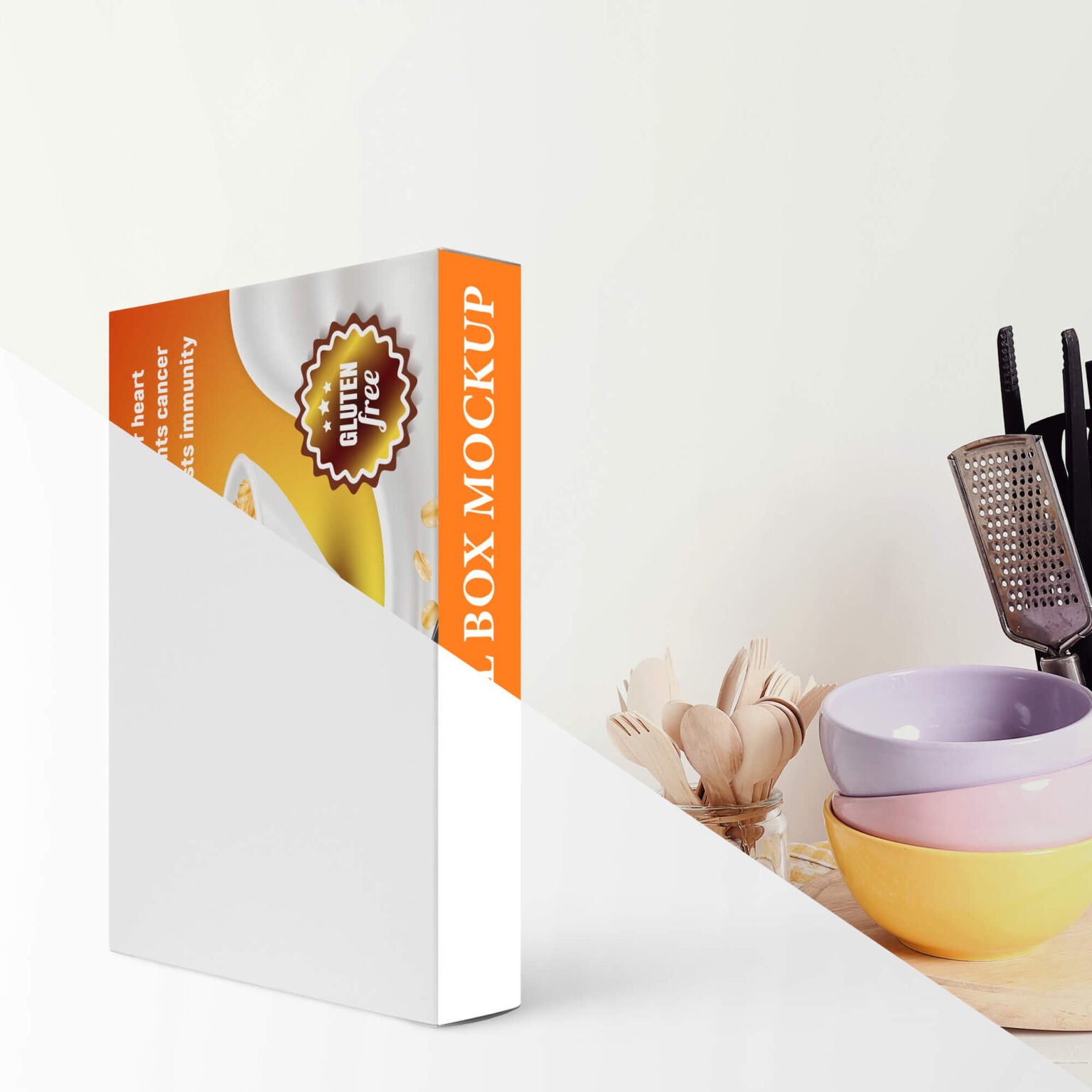 Download Free Cereal Box Mockup PSD Template - Mockup Den