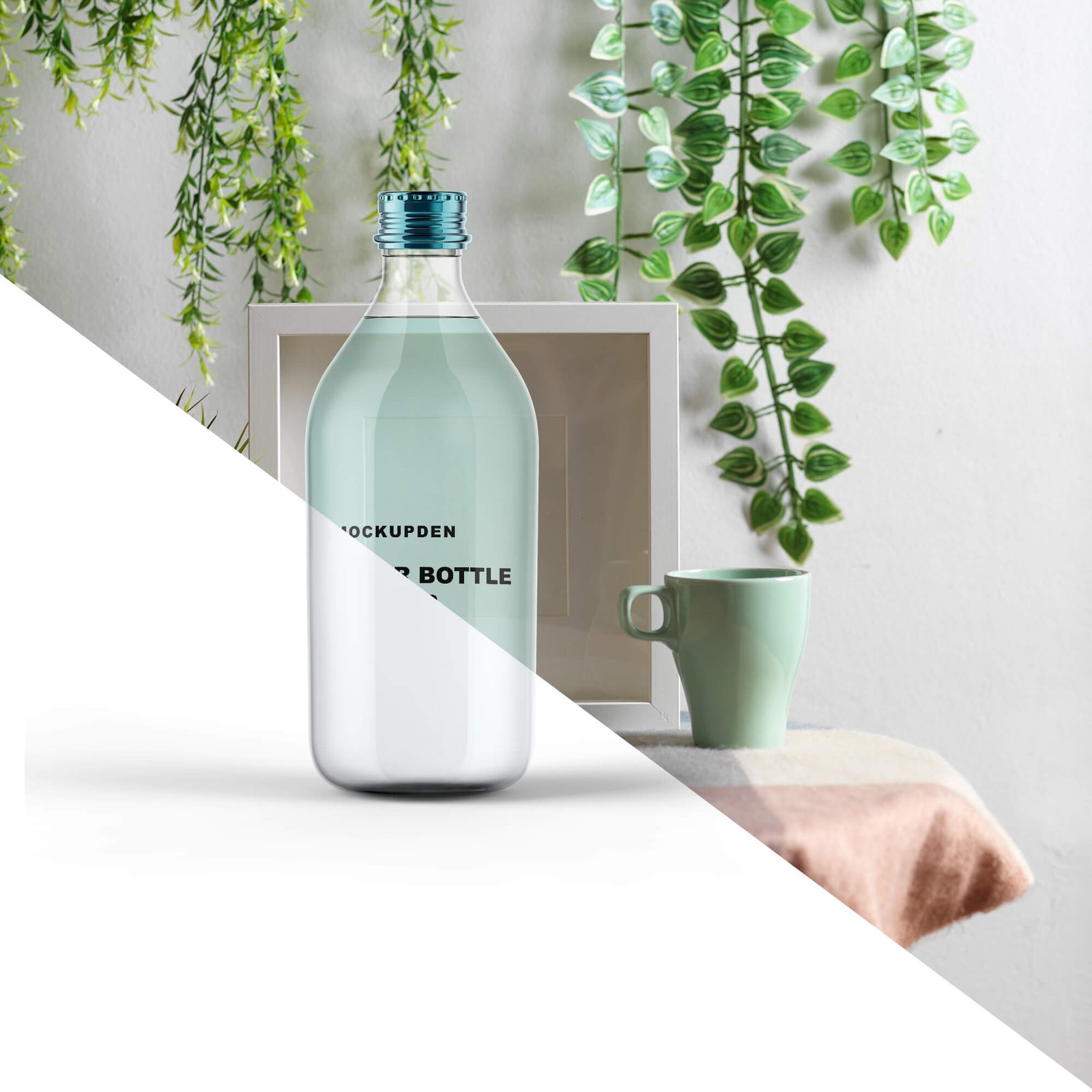 Editable Free Clear Bottle Mockup PSD Template