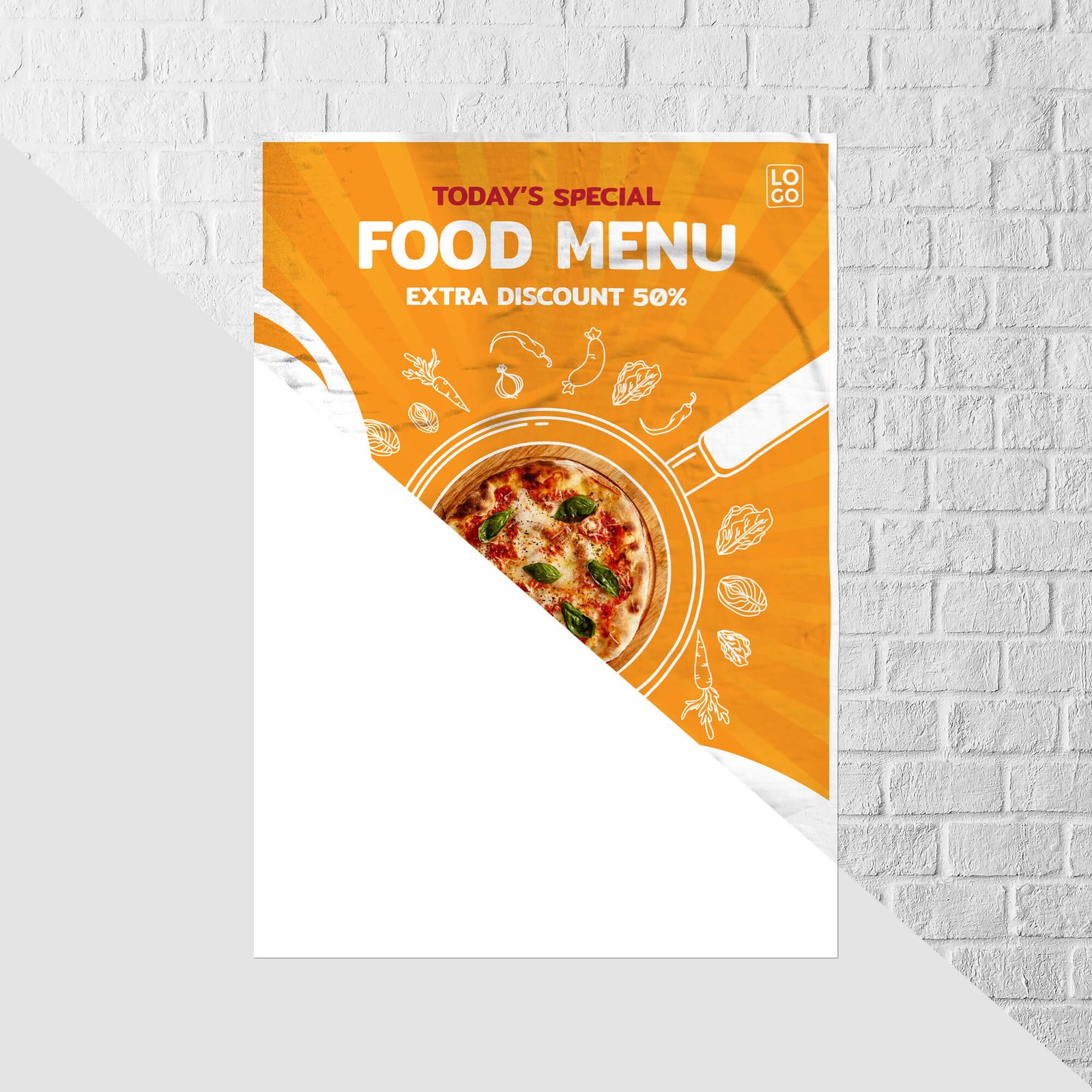 Editable Free Glued Paper Mockup PSD Template