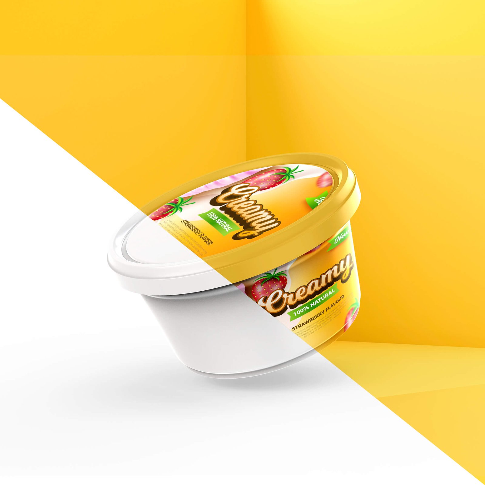 Editable Free Ice Cream Jar Mockup PSD Template