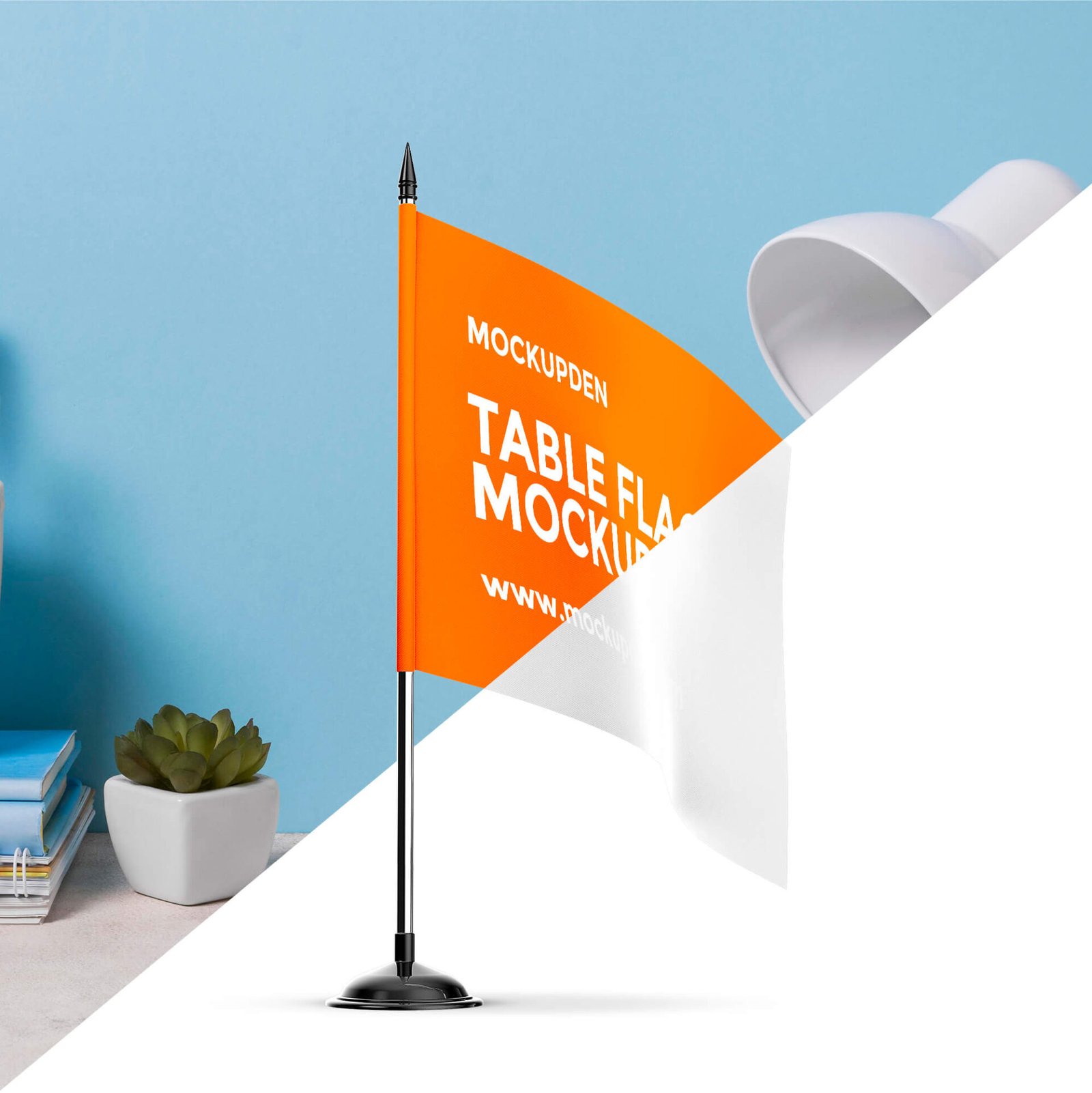 Download Free Table Flag Mockup PSD Template - Mockup Den