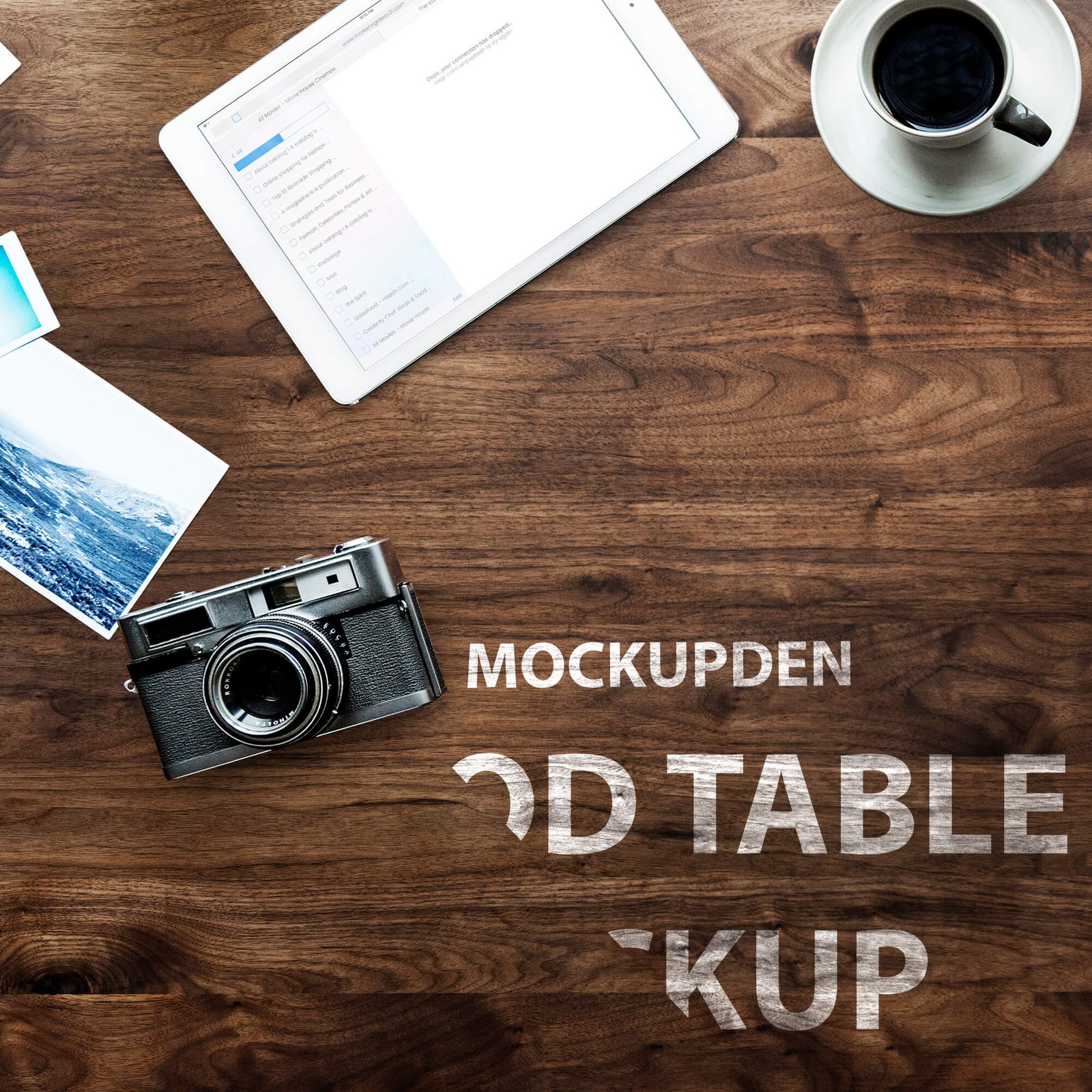 Editable Free Wood Table Mockup PSD Template