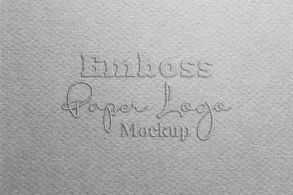 Emboss Paper Logo Mockup