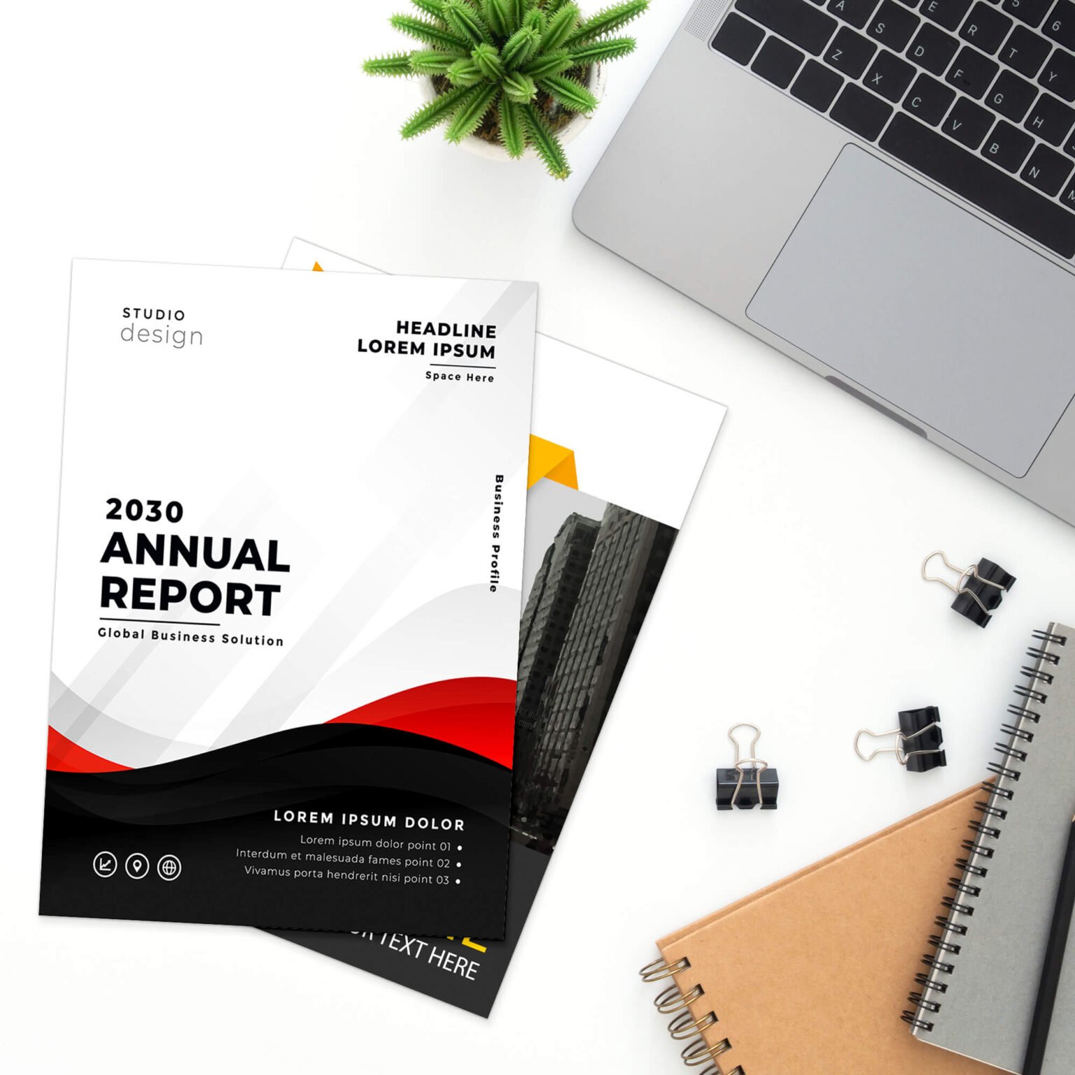 Free A4 Paper Mockup PSD Template - Mockup Den