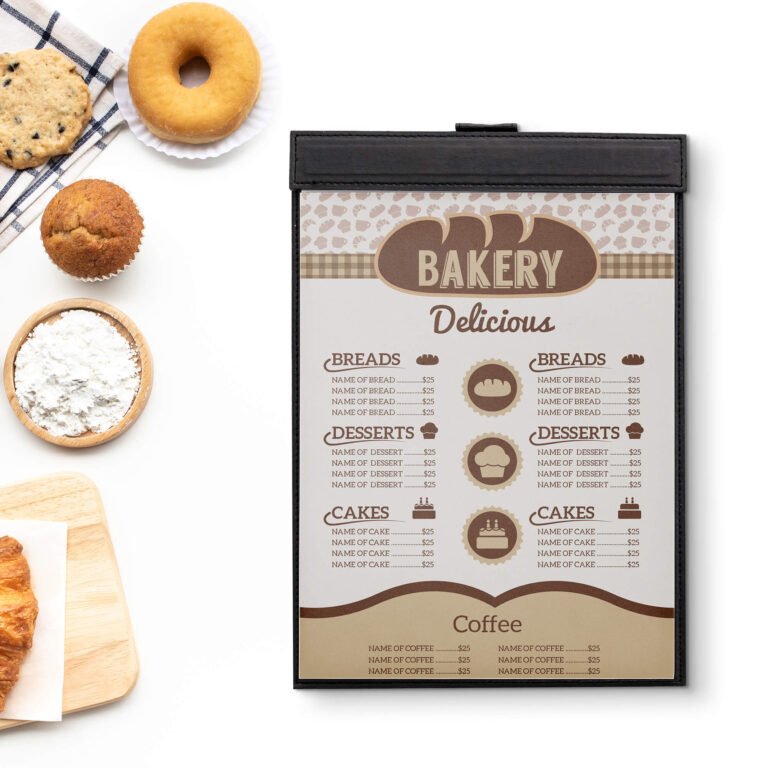 Free Bakery Menu Mockup PSD Template