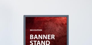 Free Banner Stand Mockup PSD Template