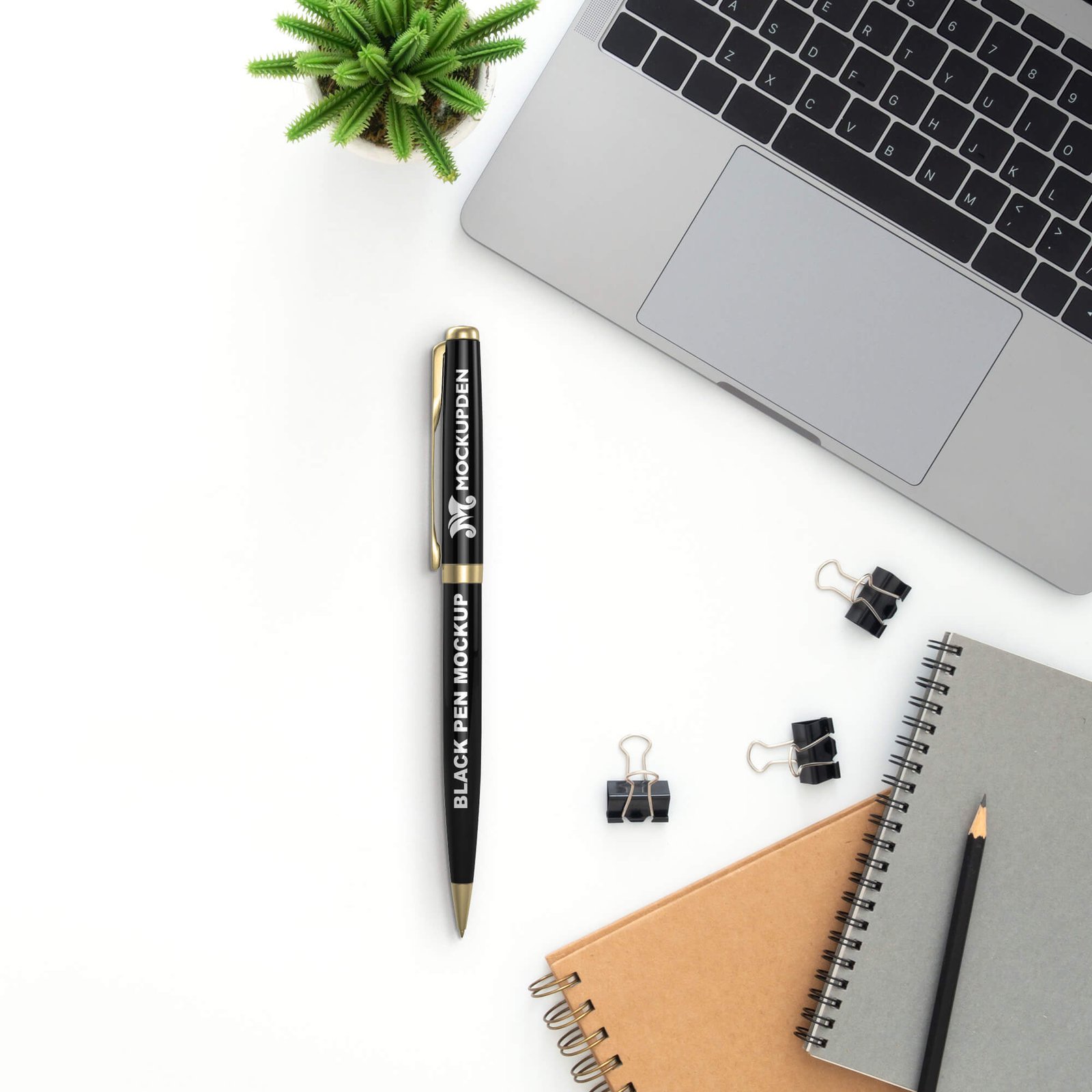 Free Black Pen Mockup PSD Template