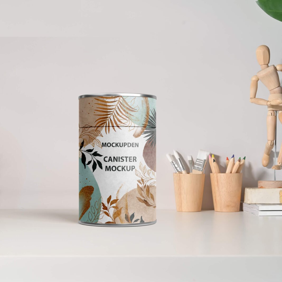 25+ Best FREE Canister Mockup Packaging PSD Templates