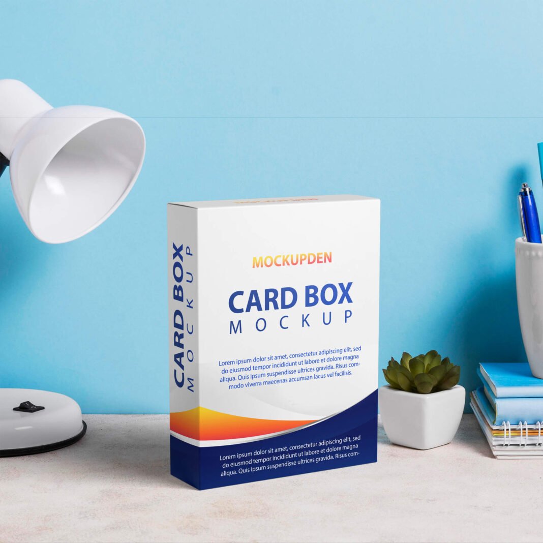 Free Card Box Mockup PSD Template - Mockup Den