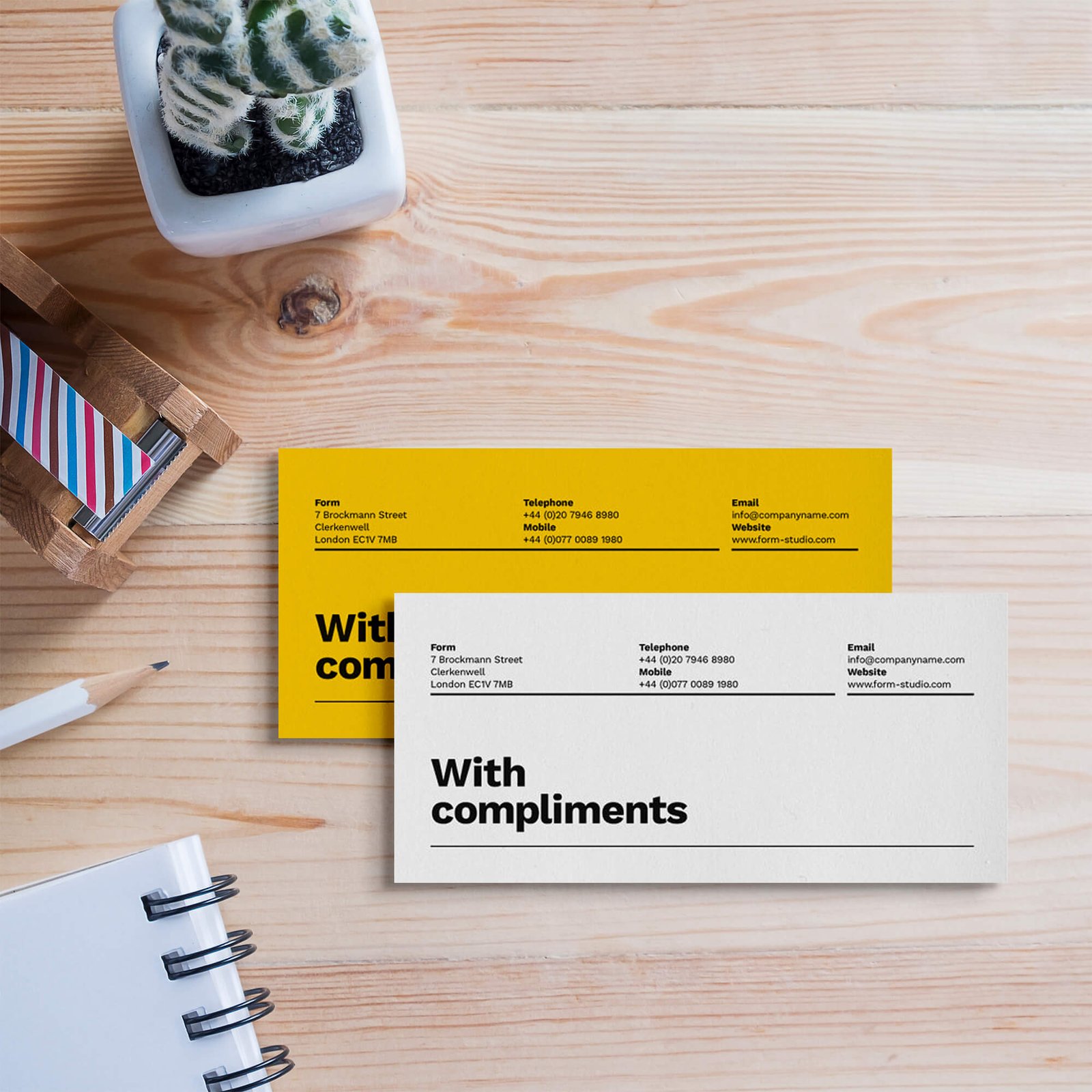 Free Compliment Slip Mockup PSD Template