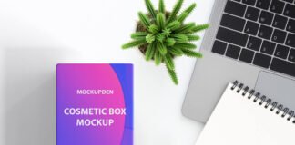 Free Cosmetic Box Mockup PSD Template