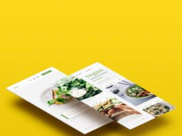 Free Floating Screen Mockup PSD Template