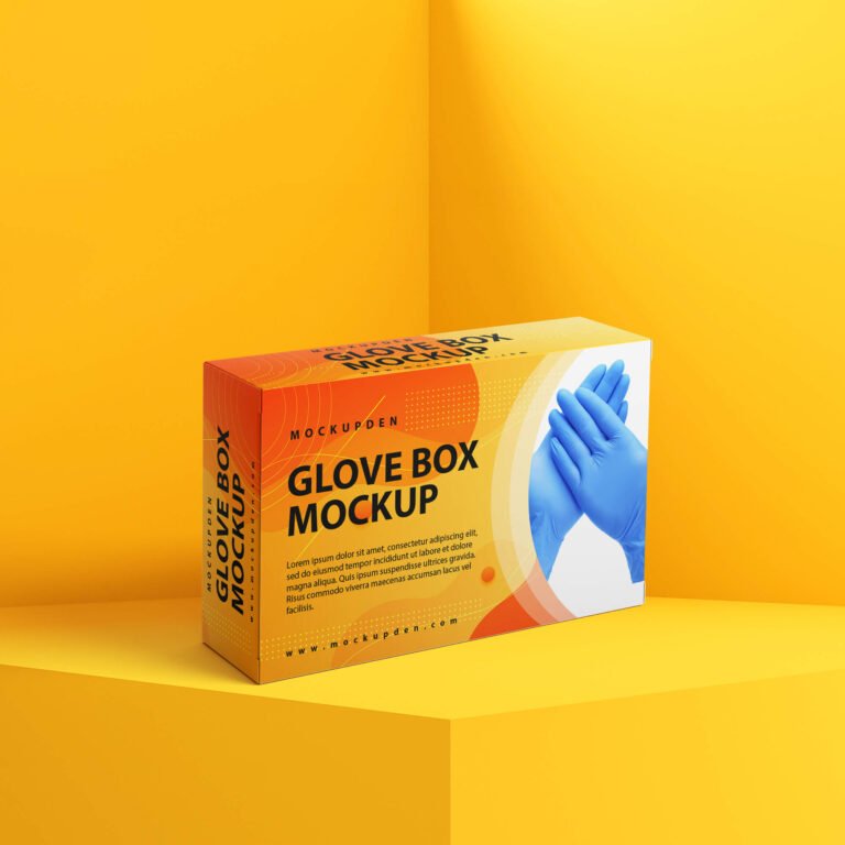 Free Glove Box Mockup PSD Template