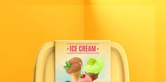 Free Ice Cream Box Mockup PSD Template