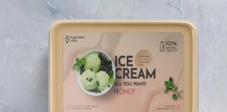 Free Ice Cream Tub Mockup PSD Template