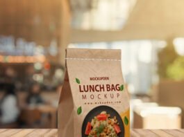 Free Lunch Bag Mockup PSD Template