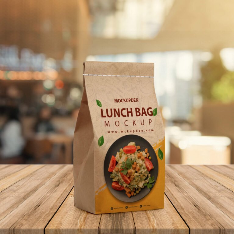 Free Lunch Bag Mockup PSD Template