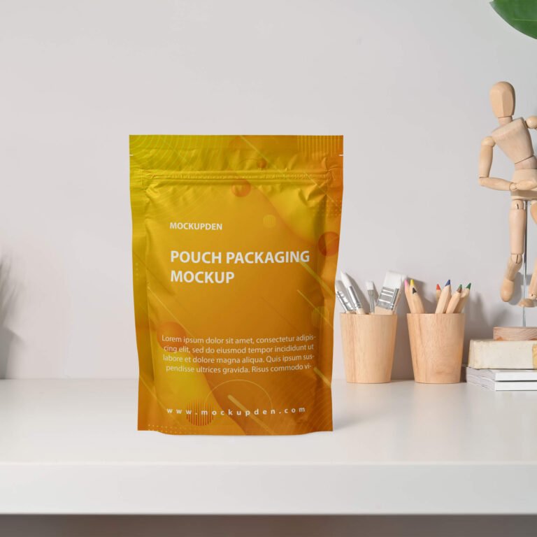 Free Pouch Packaging Mockup PSD Template