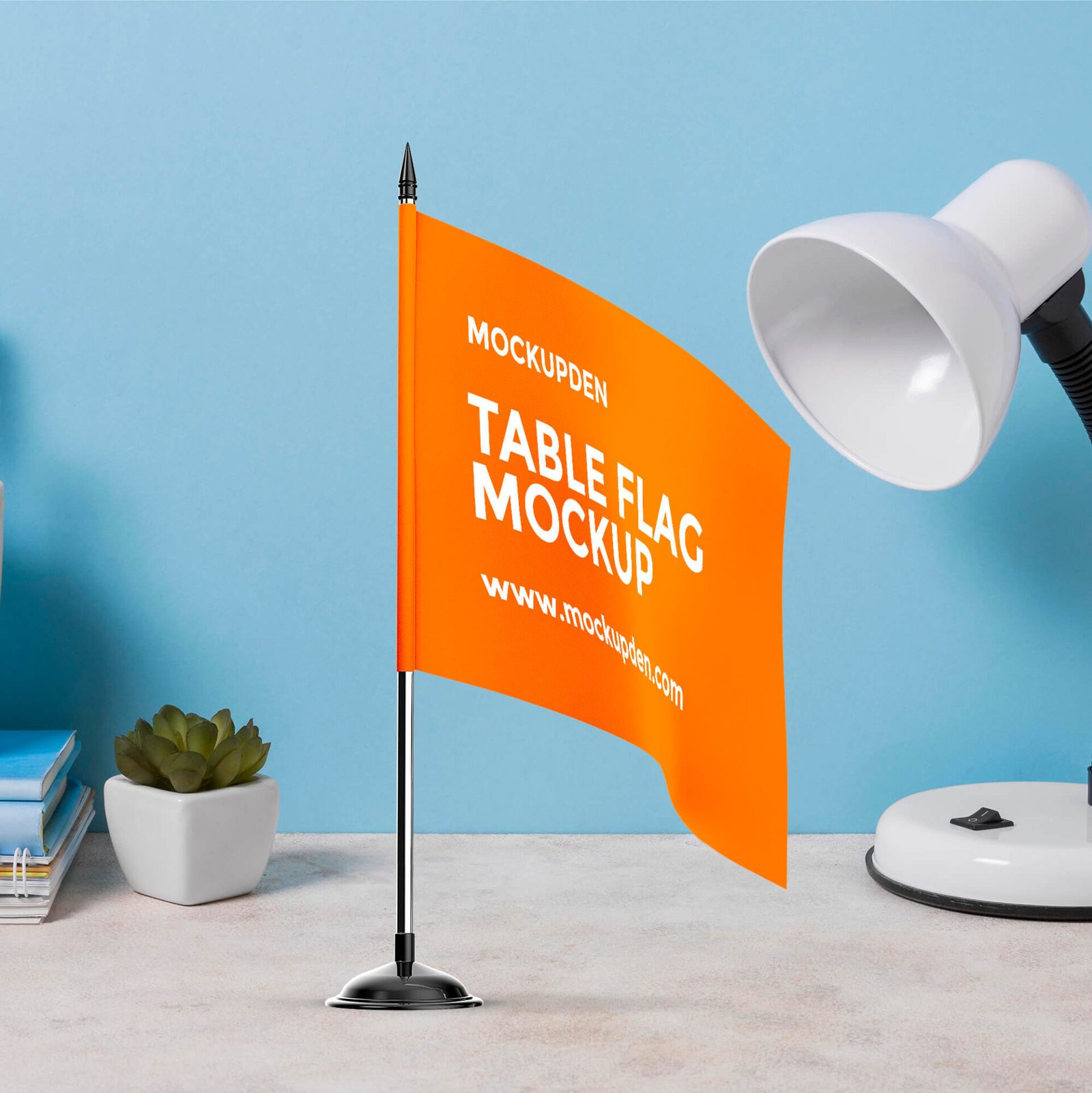 Download Free Table Flag Mockup PSD Template - Mockup Den