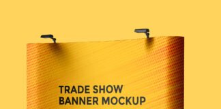 Free Trade Show Banner Mockup PSD Template