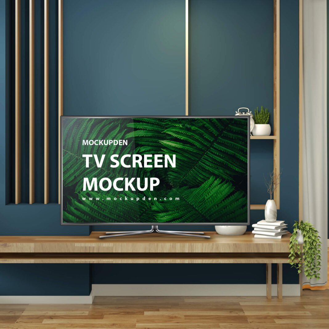 Download Free Tv Screen Mockup PSD Template - Mockup Den