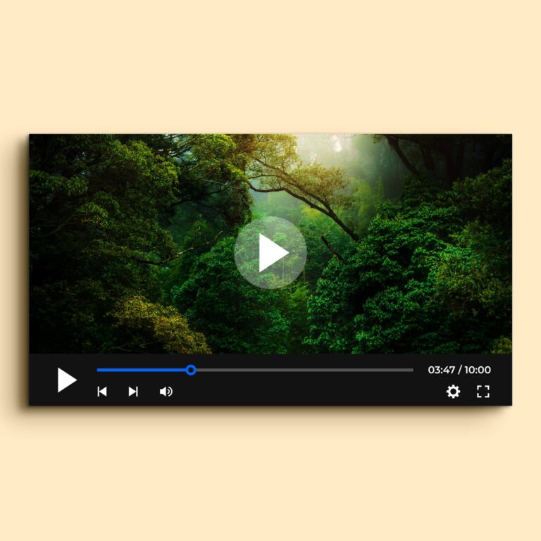 Free Video Player Mockup PSD Template