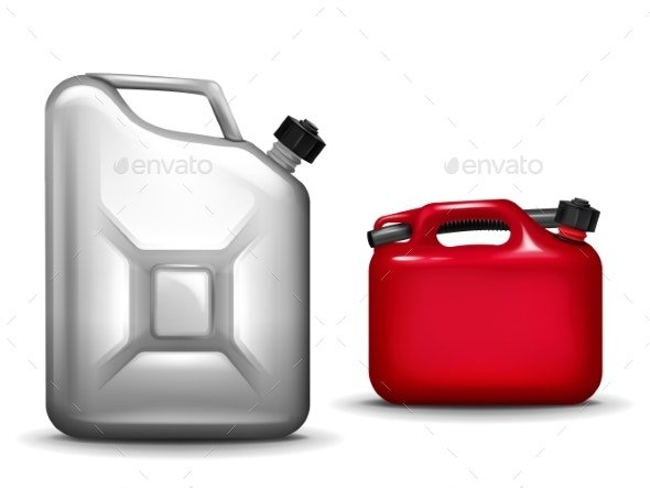 Gasoline Canister Realistic Vector Illustration
