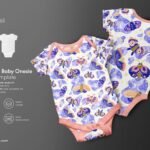 Half Sleeve Baby Onesie Mockup