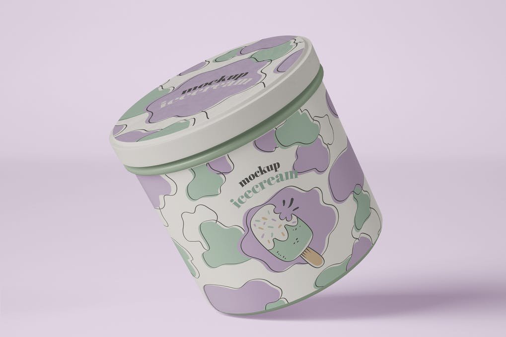 Ice Cream Jar Packaging Mockup (2)