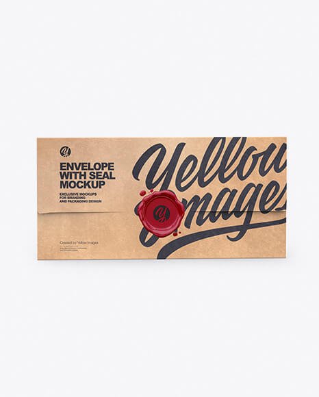 Kraft Envelope With Seal Mockup