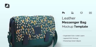 Leather Messenger Bag Mockup