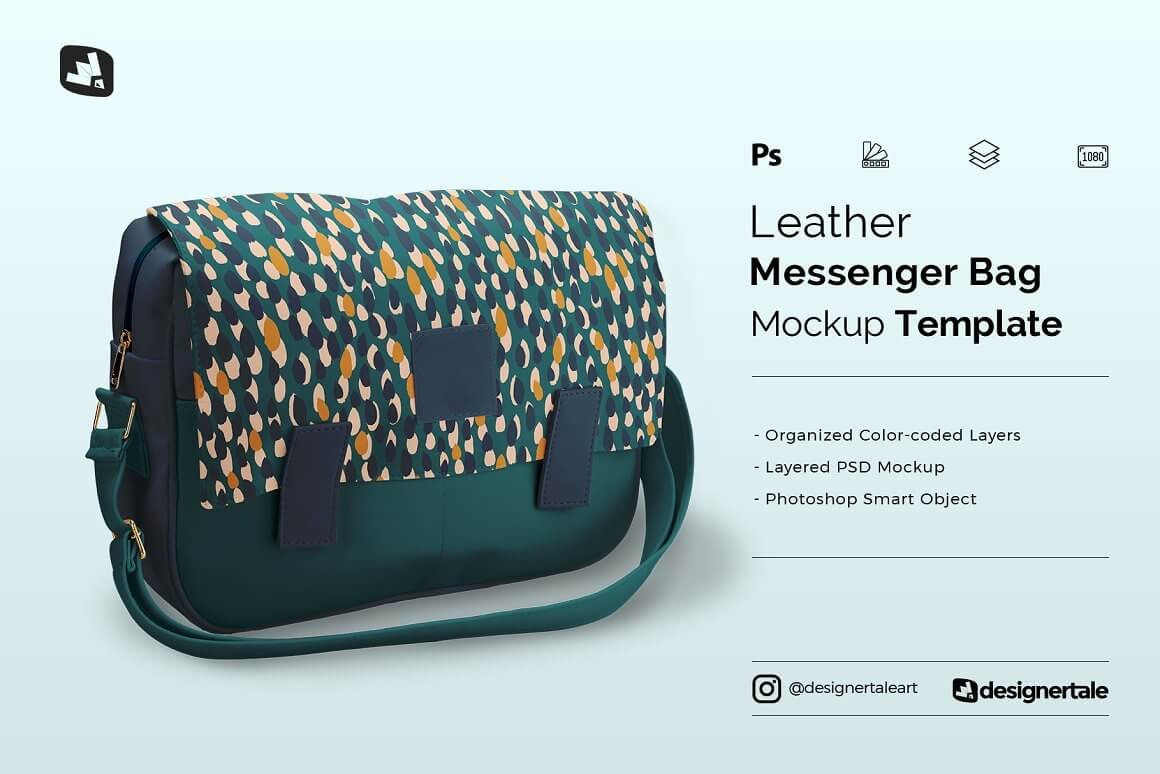 Leather Messenger Bag Mockup