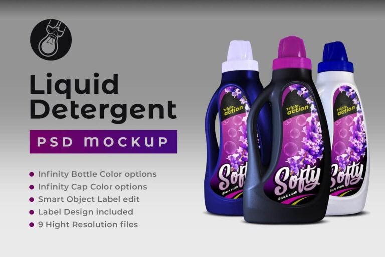 22+ Best Detergent Mockup Packaging Bottle PSD Templates